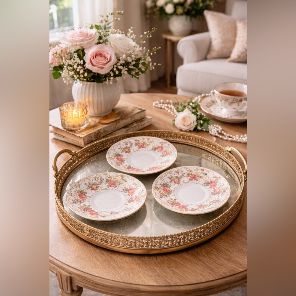 Vintage Hammersley “Dresden Sprays” Saucers – Set of 3